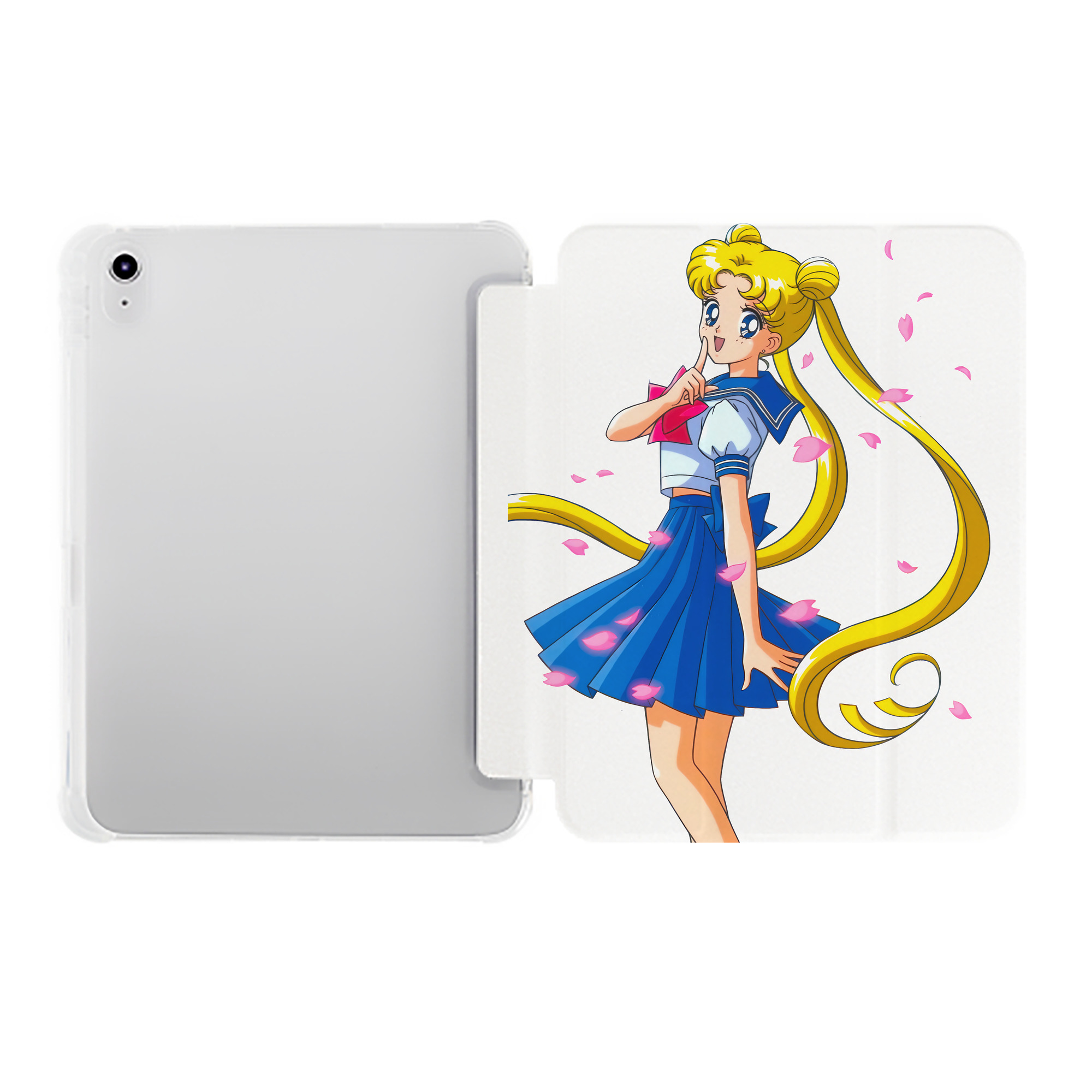 （画像用） 美少女戦士セーラームーン 愛野 美奈子 あいの みなこ Sailor Moon Aino Minako IPad ケース ペン収納付き 三つ折りスタンド PUレザー×シリコン 対応機種9.5/10.5/10.9インチ